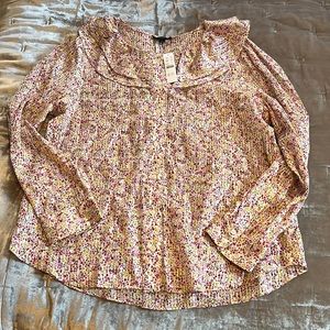 NWT J.Crew Ruffle Top in Field Day Floral Print Size Large